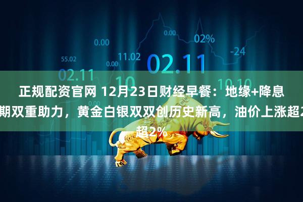 正规配资官网 12月23日财经早餐：地缘+降息预期双重助力，黄金白银双双创历史新高，油价上涨超2%